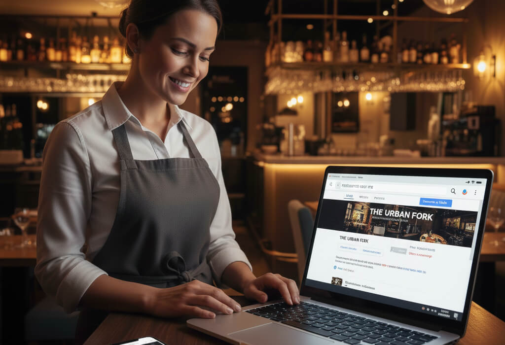 Restaurant website outranking Yelp and TripAdvisor in Google search results through strong local SEO.