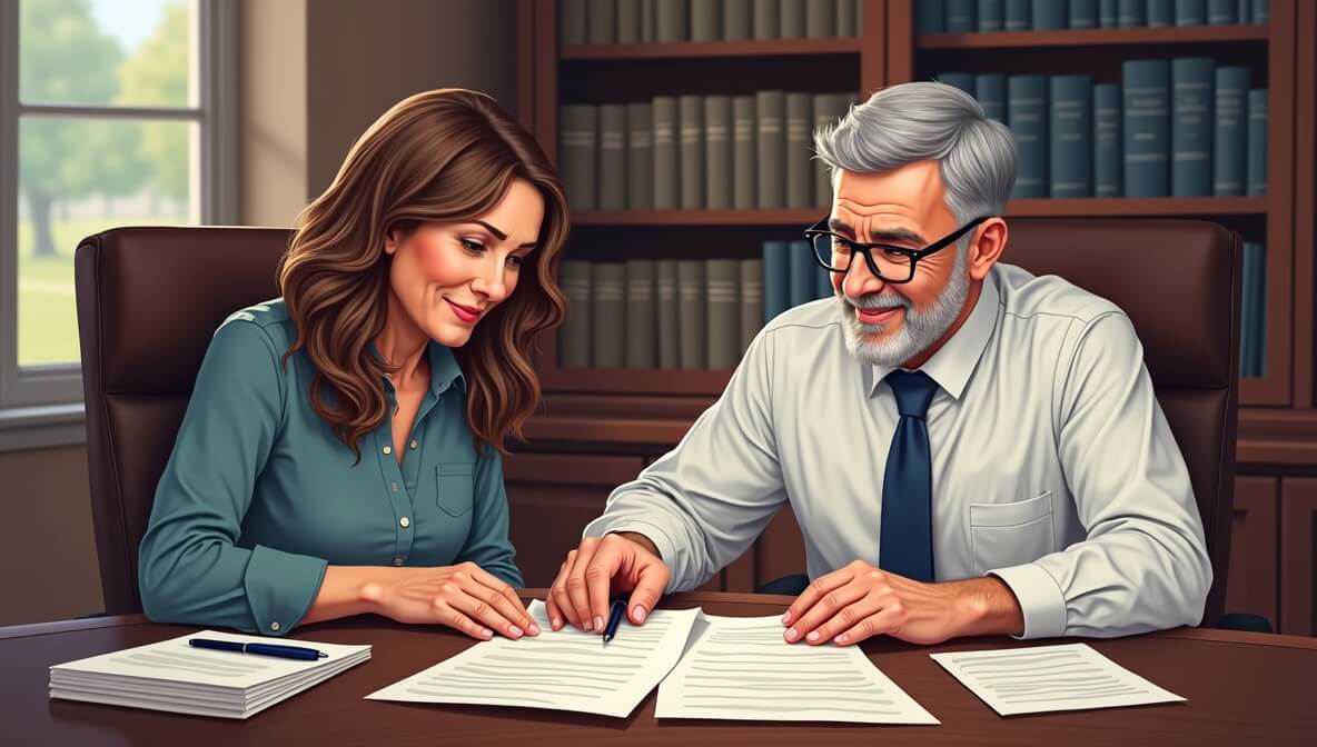 Estate planning attorney explaining the basics of a last will and testament to clients.