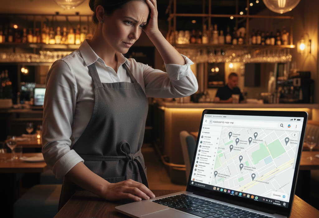 Restaurant not appearing on Google Maps due to local SEO and Google Business Profile issues.