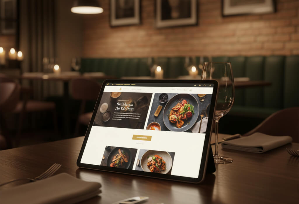 Restaurant website designed to feel like the in-restaurant dining experience.