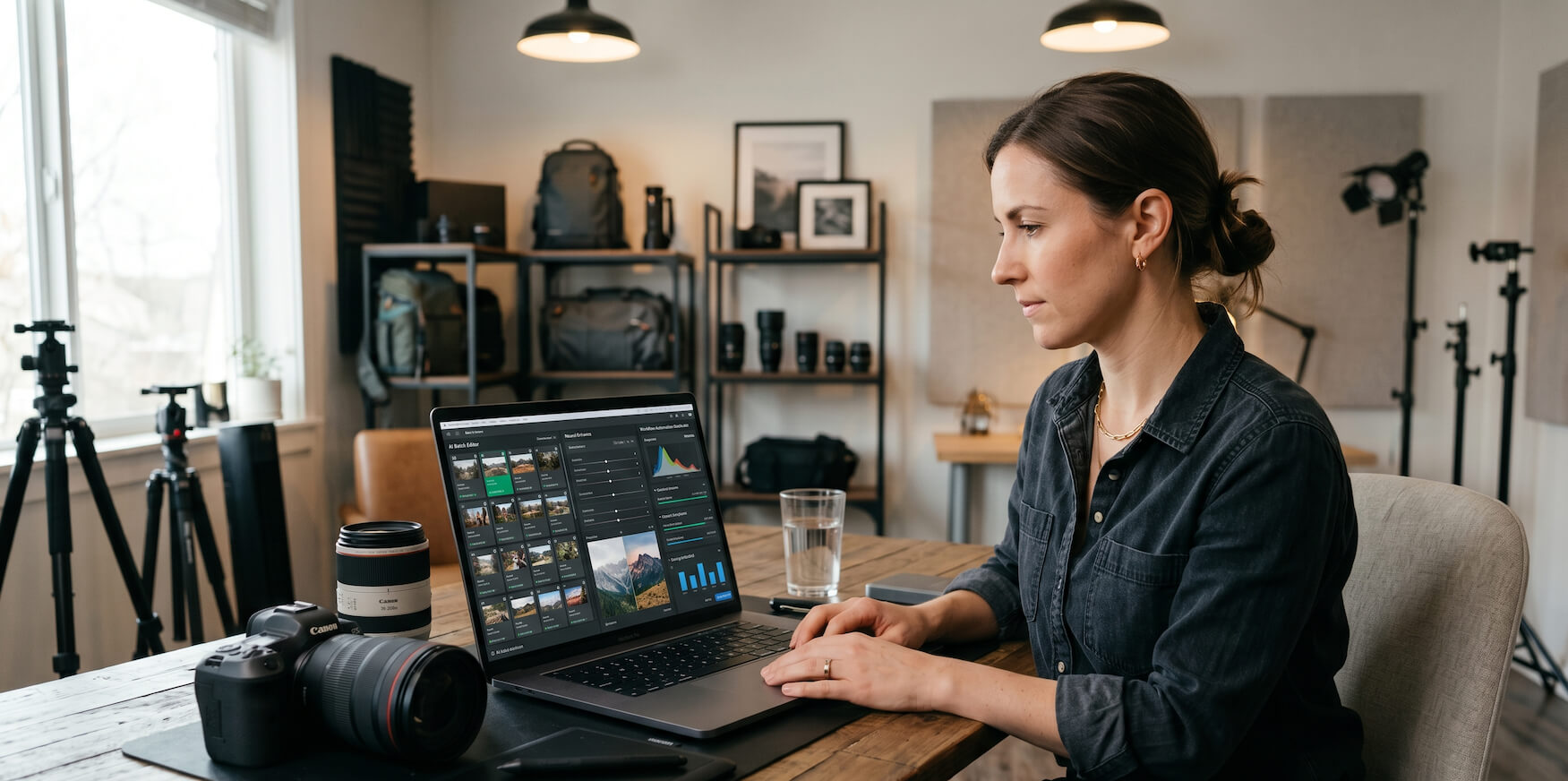 Photographer using AI tools to improve productivity and streamline workflow