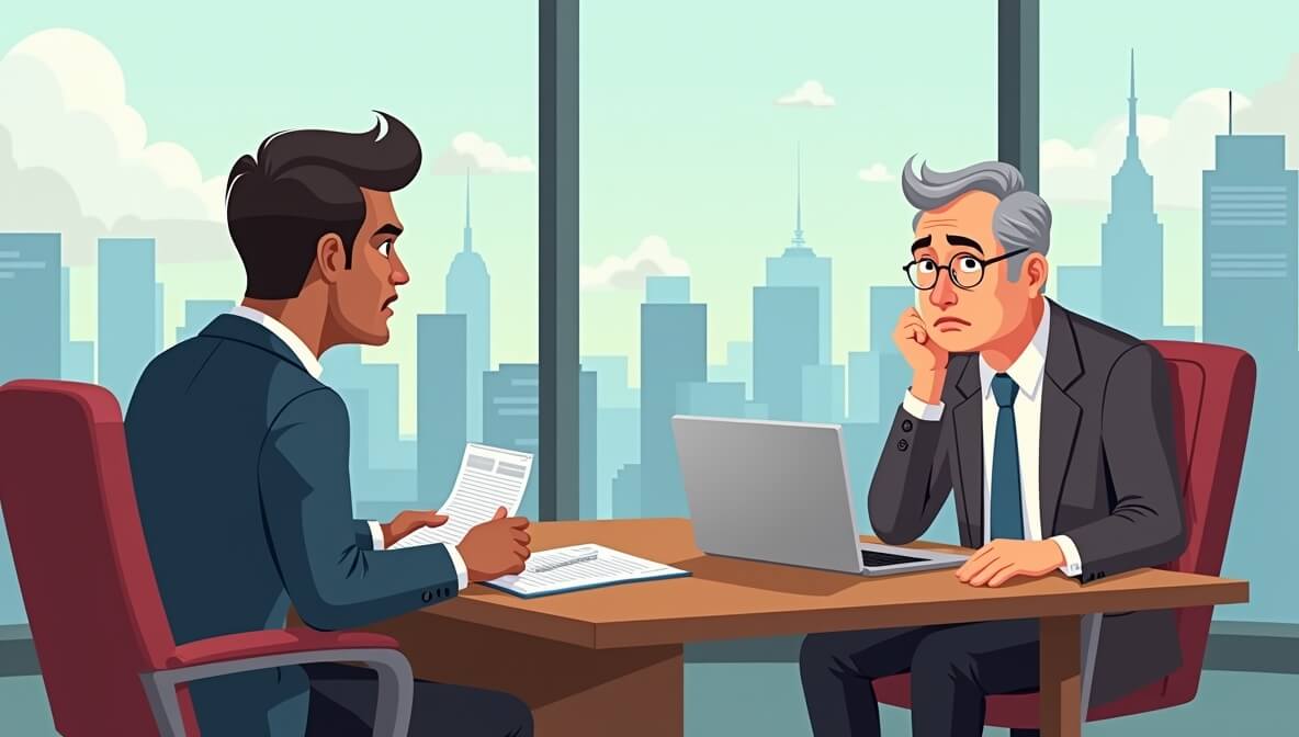 Business owner discussing bankruptcy options with a lawyer.