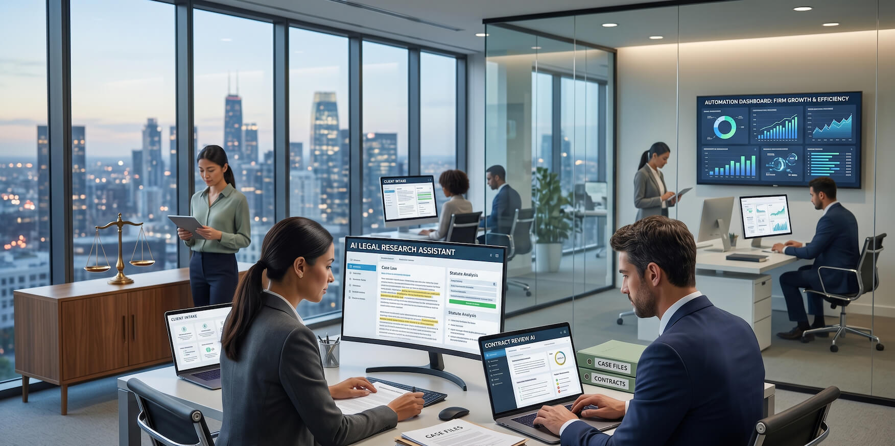 AI use cases helping legal firms in 2026 improve research, drafting, client intake, automation, and business growth