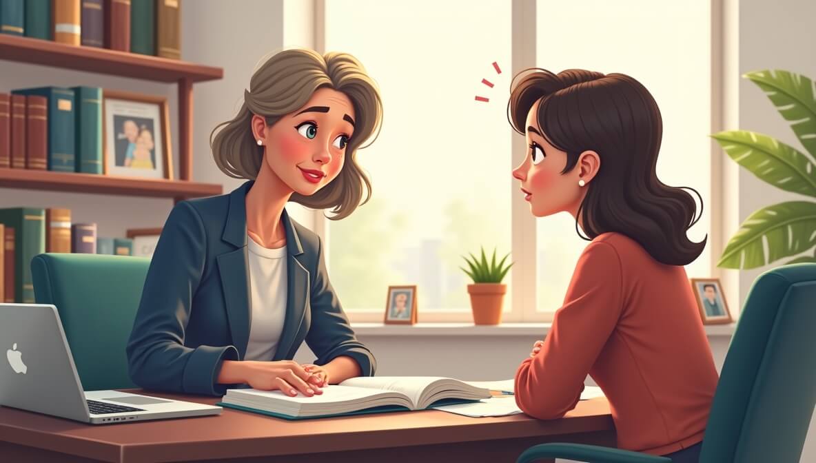 Family law attorney discussing spousal support details with a client.