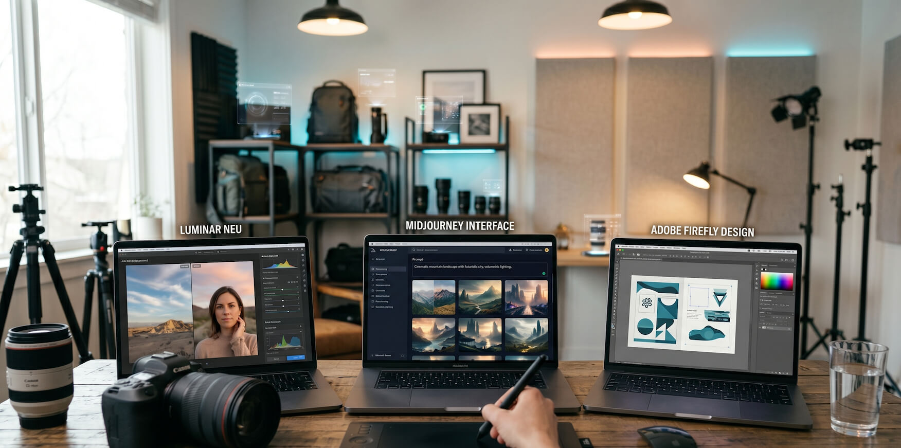 Comparison of AI tools for photographers showing different editing workflows