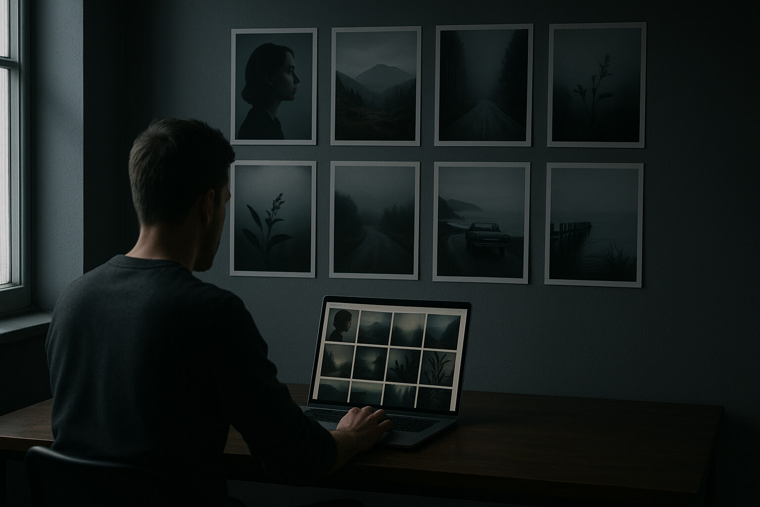 Photographer curating images to build a consistent signature style