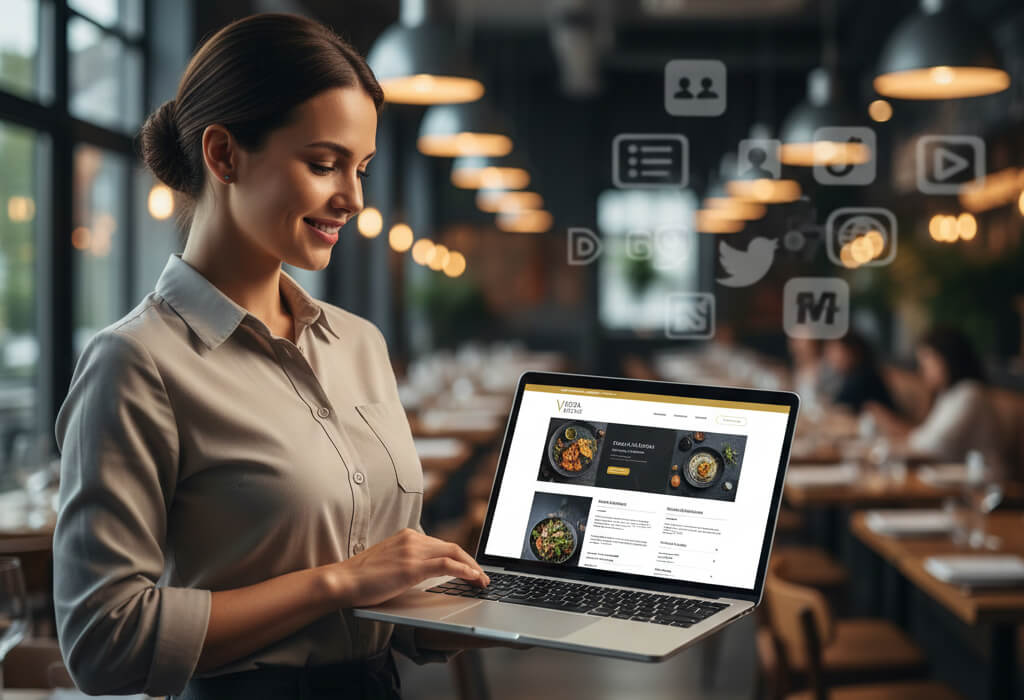 Smart restaurant owners using online branding and a professional website to build trust and attract diners.